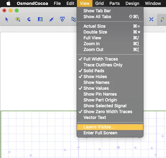 Osmond menu to select View > Layers Visible